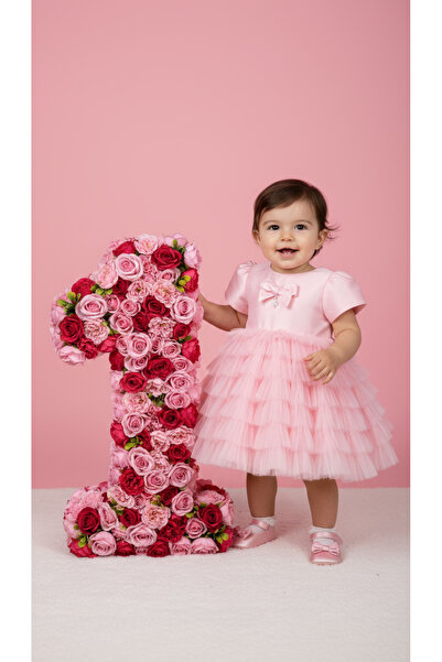 Jolanda Fiyonklu Tütü Bebek Elbise/ Kız Bebek Özel Gün & Doğum Günü Elbisesi