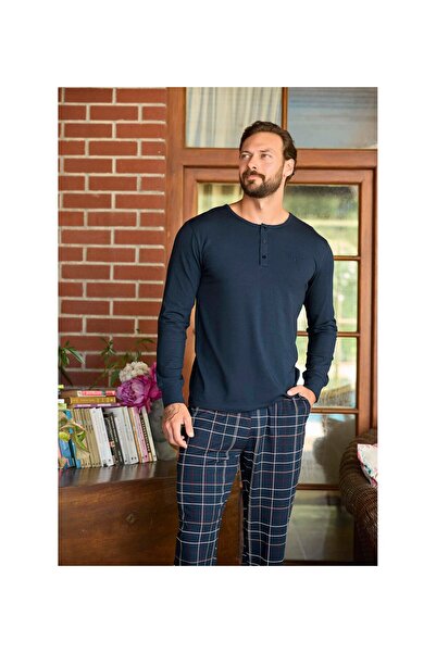 Aydoğan Men's Long Sleeve Modal Pajama Set – Soft, Comfortable, and Stylish Design