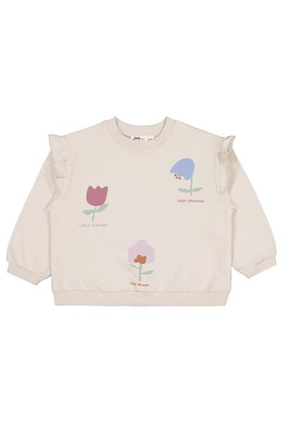 Civil Girls سويت شيرت لالي مطبوع لعمر 2-5 سنوات - بيج لعمر 4-5 سنوات
