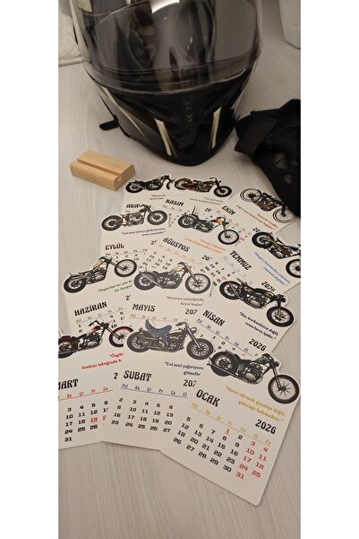YUNUS COPY 2026 Motosiklet Takvimi Motosiklet Temalı Özel Tasarım Takvim
