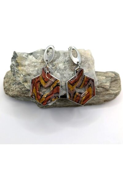 OEM Cercei Caramel realizati 100% manual din lut polimeric Cernit si rasina