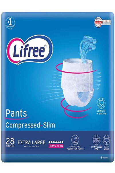 Lifree Adult Pull-up Thin High-Absorbency Diapers, Very Large (XL) - Pack of 28
