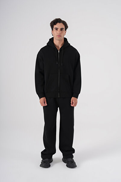 2512 Clothing سويت شيرت بسحاب للجنسين بغطاء رأس هودي بسحاب أساسي