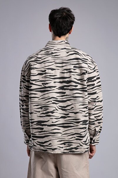 catchjeansro Catch Studios Oversized Jacket Shirt – Tiger Print Streetwear