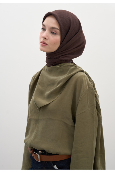 Freshscarfs Πικρό καφέ βαμβακερό μαντήλι βισκόζης