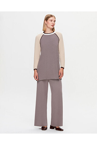 MISS DALIDA T25K-6007 Kolları Renkli Selanik Tunik BAZA-ANTHRACİTE