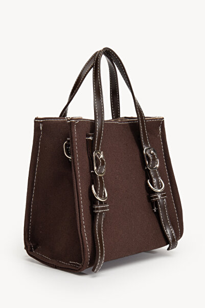 bakacstore Kadın Kahverengi Kanvas Kumaş El Ve Omuz Çantası