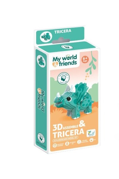 My World & Friends لغز فرس النهر ثلاثي الأبعاد "ترايسيرا"