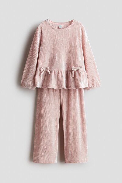 H&M 2 Parçalı Krinkle Velur Set