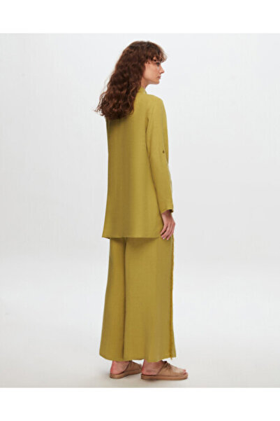MISS DALIDA T24Y-7004 Bol Paça Keten Pantolon OLİVE