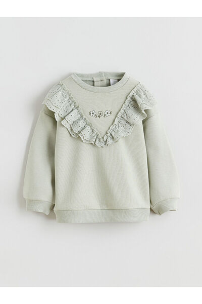 LC Waikiki Özmarka New Season Crew Neck Long Sleeve Girls' Sweatshirt