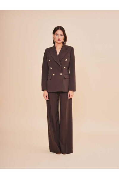 SERPİL Altın Düğme Detaylı Klasik Ceket Pantolon Takım 50977