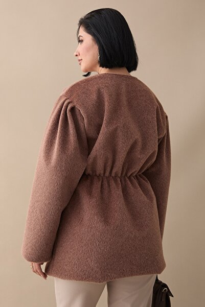 InStyle Palton maro, fără căptușeală, cu talie elastică