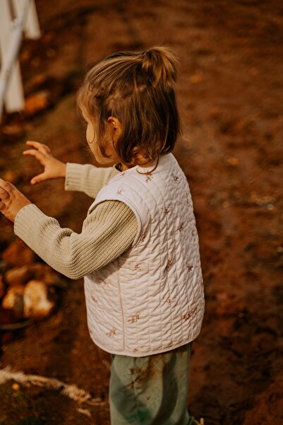 Kirazkids Helicopter Patterned Plush Cream Vest