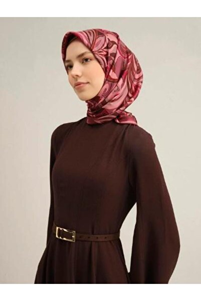 Armine Μεταξωτό Φουλάρι 2025 Καλοκαίρι - 9323-83 Βουργουνδία Σούρα