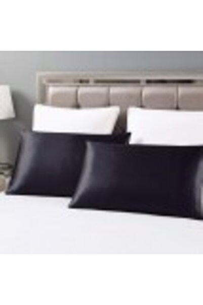 Casa de bumbac Satin pillowcase for skin and hair, Casa de Bumbac, set of 2, black