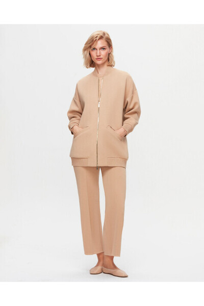 MISS DALIDA T25K-8014 Bomber Triko Ceket DIDO-BEİGE