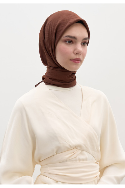 Fresh وشاح قطني فيسكوز بلون الكاكاو