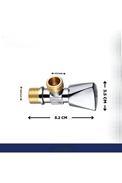 Generic Chrome Plated Angle Valve 1/2" x 1/2", Silver, Brass