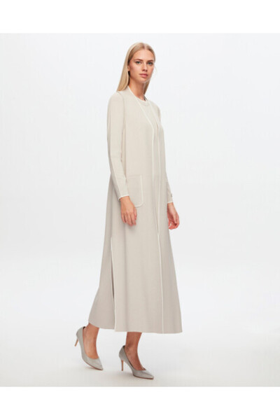 MISS DALIDA T24Y-1000 Çizgi Detaylı Yelek 1245-STONE