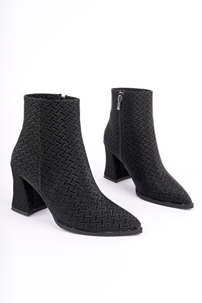 Madam Tarz Cizme cu fermoar cu toc gros DNZ-209