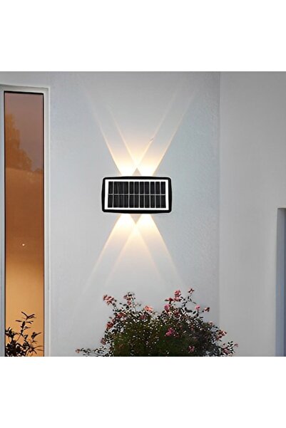 LEIBOO Bidirectional Solar Wall Lamp, 6 LEDs, 5.5V, ABS, 500mAh, Waterproof IP65, 20.5x10 cm, Warm White