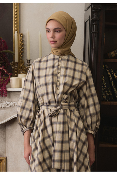 Freshscarfs Κασκόλ από βαμβάκι και βισκόζη σε απόχρωση καφέ γάλακτος