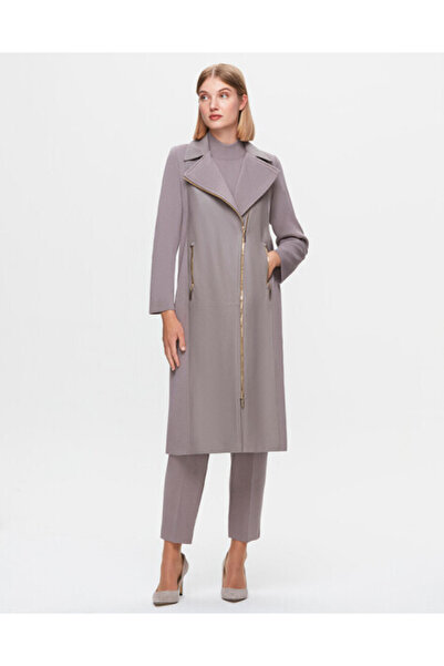 MISS DALIDA T25K-8010 Önü Deri Fermuarlı Ceket SCURE-MİNK