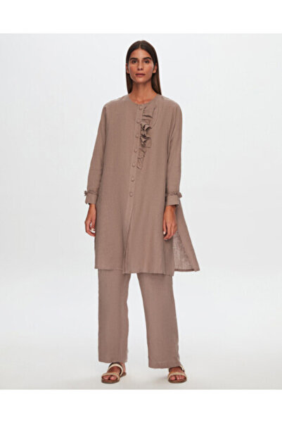 MISS DALIDA T24Y-7004 Bol Paça Keten Pantolon MİNK