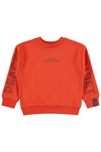 Civil Boys Peace Quıet Printed 10-13 Years Old Sweatshirt - Orange 13-14 Year...