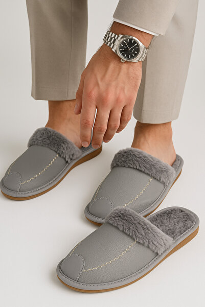 StWenn Унісекс домашні капці з хутром, не ковзають, не шурхотять, шкіряна підошва, стильні та зручні домашні капці, весільний набір