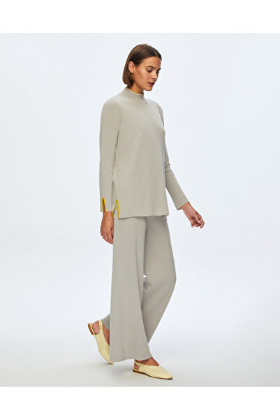 MISS DALIDA T24K-6017 Renk Şeritli Triko Tunik VİLLA-GREY