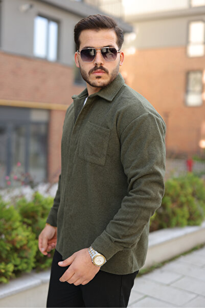 comstar Ανδρικό χειμερινό casual μπουφάν Basic Lumberjack Khaki Cashmere