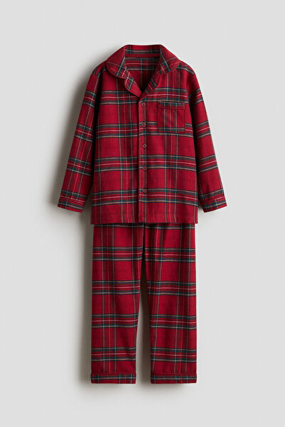H&M Pamuklu Flanel Pijama Takımı