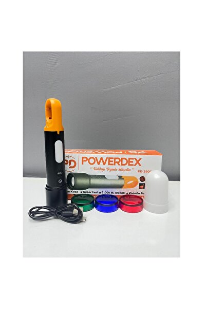 powerdex Ultra Parlak COB Led 9 Modlu Askılı Şarjlı El Feneri