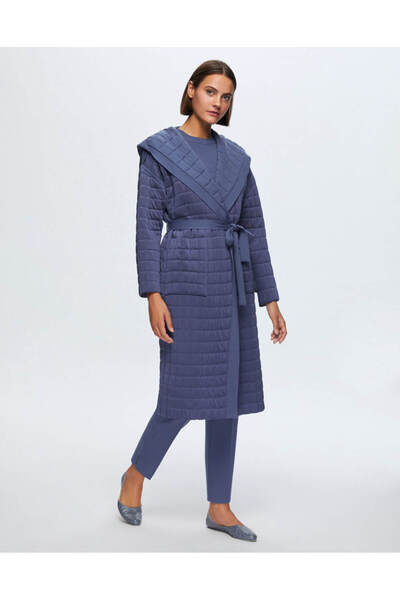 MISS DALIDA T24K-9026 Beli Kuşaklı Kapitone Hırka PENNA-DARK BLUE