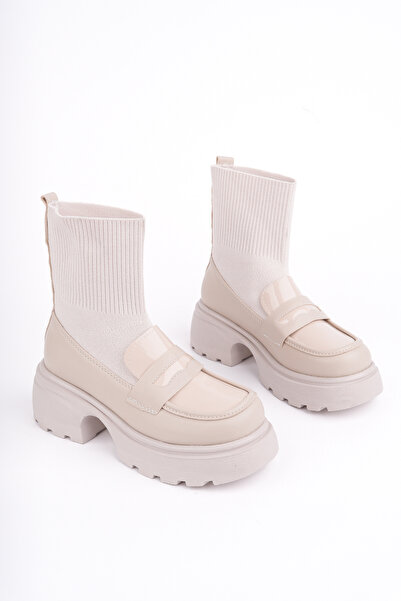 Madam Tarz DVM-3500 Πλεκτά Μποτάκια Loafer με χοντρή σόλα