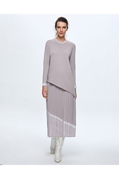 MISS DALIDA T24K-6016 Asimetrik Kesim Triko Tunik TERRA-MİLKY