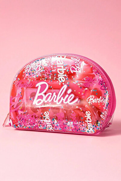 Barbie Lisanslı Kayan Yıldız Şeffaf Sulu Kozmetik Çantası