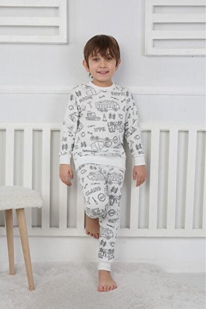 Yalçınoğlu Kids Paintable Children's Pajama Set + Pen Gift I Colorful Dreams I Redesign Every Wash