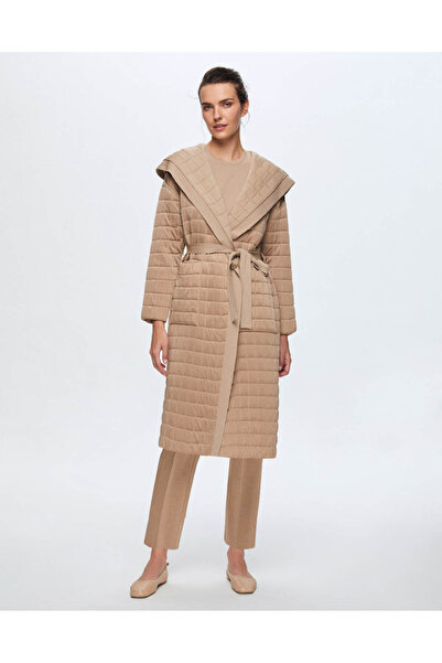 MISS DALIDA T24K-9026 Beli Kuşaklı Kapitone Hırka CORO-CAMEL