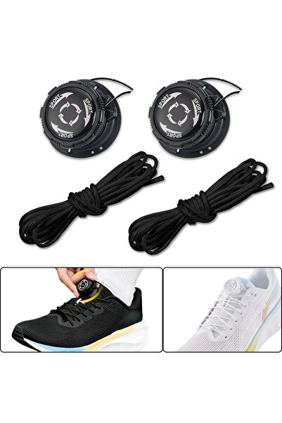 ipekbazaar Pratik Yeni Nesil Kilitli Bağcık, Döner Mekanizma İle Kolay Bağla-Çöz günlük Spor Ayakkabı Bağcığı