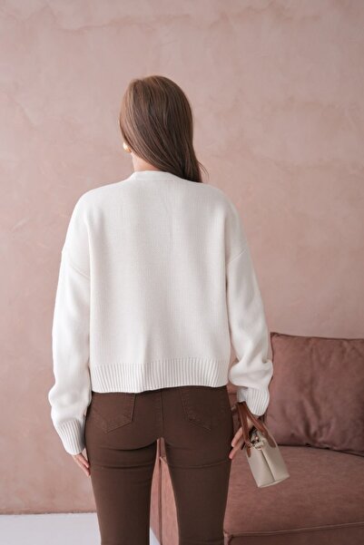 Miss Allos Women's Button Detailed Long Sleeve Knitwear Cardigan