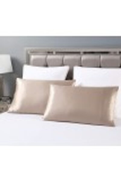 Casa de bumbac Satin pillowcase for face and hair, Casa de Bumbac, set of 2, beige