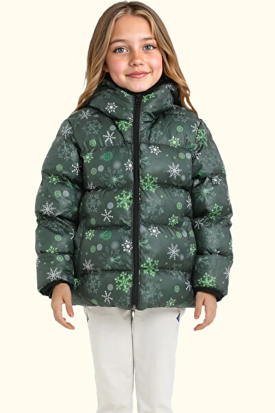 CRASSİ Erkek/Kız Çocuk Kapüşonlu Su ve Rüzgar Geçirmez Cepli Kışlık Şişme Mont