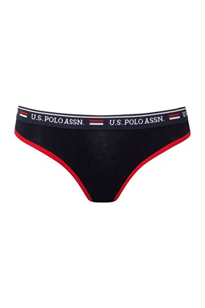 U.S. Polo Assn. Women's Strap Navy Blue Slip&Navy Blue Bustier Cotton Set - Navy Blue - Astps66L46P2-Tlac