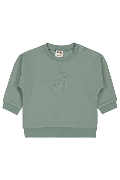 Civil Baby Teddy Baskılı 6-18 Ay Sweatshirt - Yeşil 12-18 Ay