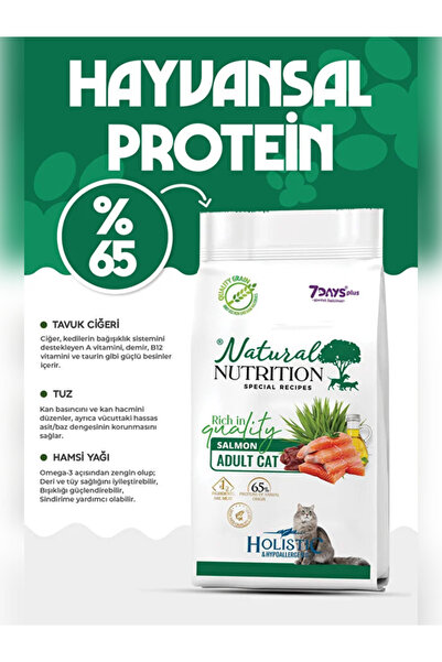 Natural Nutrition PREMIUM Somonlu Kuru Kedi Maması 12 kg Salmon Adult Cat
