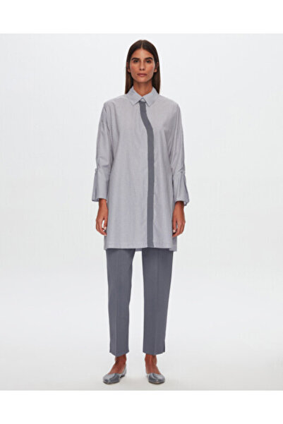 MISS DALIDA T24Y-3002 Geniş Manşetli Çizgili Gömlek BULLET