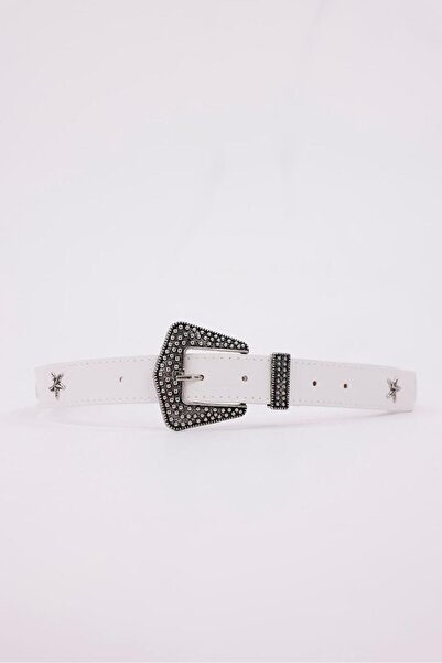 Desre Moda Embossed Buckle Star Figured Women's Belt Trouser Belt Jeans Belt Coat Belt Shirt Belt